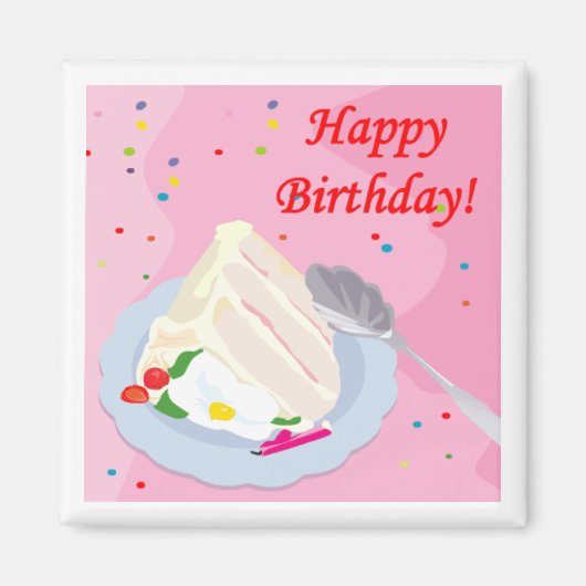 Happy Birthday Cake Magnet (Voorkant)