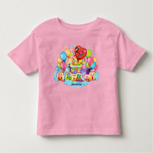 Happy Birthday Cake Meisjes JOUW NAAM & AGE T-shir Kinder Shirts