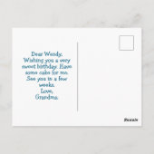 Happy Birthday Cake met feestelijke aardbeien Briefkaart (Achterkant)