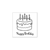 Happy Birthday Cake met kaarsen Cartoon Tekening Rubberstempel (Afrduk)