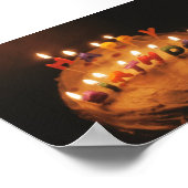Happy Birthday Cake met kaarsen Poster (Hoek)
