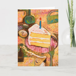Happy Birthday Cake Painted Recept Kaart (verticaa