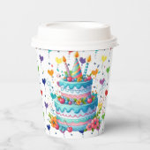 Happy Birthday Cake Papieren Bekers (Voorkant)