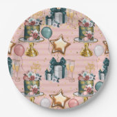 Happy Birthday Cake Papieren Bordje (Voorkant)