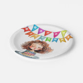 Happy Birthday Cake Papieren Bordje (Gekanteld)