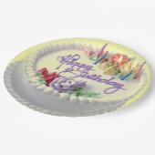 Happy Birthday Cake Papieren Bordje (Gekanteld)