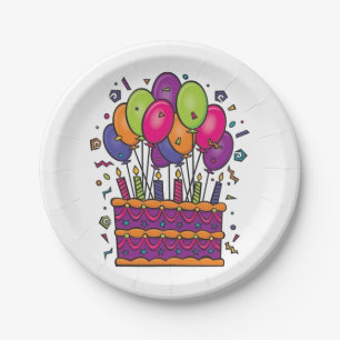 Happy Birthday Cake Party Borden #1 Papieren Bordje