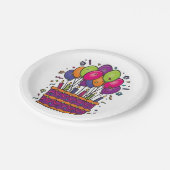 Happy Birthday Cake Party Borden #1 Papieren Bordje (Gekanteld)