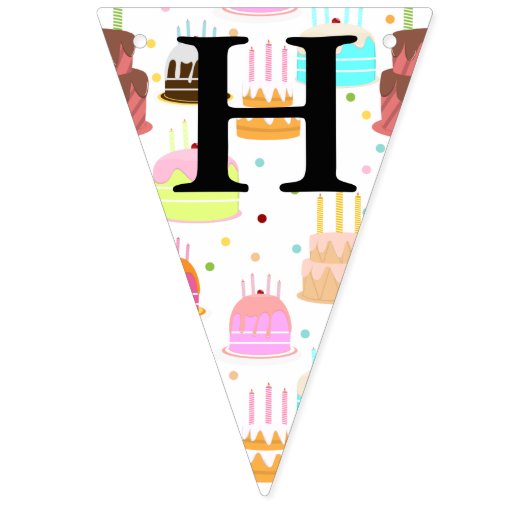 Happy Birthday Cake Pattern Vlaggetjes (Tweede vlag)