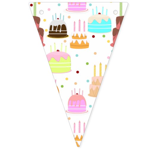 Happy Birthday Cake Pattern Vlaggetjes (Eerste vlag)