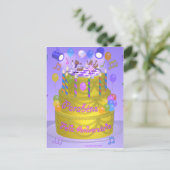 "Happy Birthday" cake (Portugees) Briefkaart (Staand voorkant)