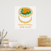 Happy Birthday Cake Print (Keuken)