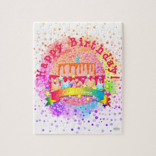 Happy Birthday Cake Puzzle - HAMbWG Legpuzzel (Verticaal)