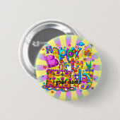 Happy Birthday Cake Ronde Button 5,7 Cm (Voorkant /achterkant)