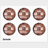 Happy Birthday Cake Ronde Sticker (Vel)