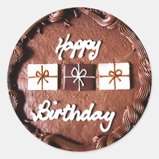 Happy Birthday Cake Ronde Sticker