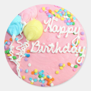 Happy Birthday Cake Ronde Sticker