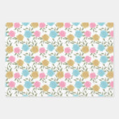 Happy Birthday Cake Roos Flower and Spotty Pattern Inpakpapier Vel (Voorkant 2)