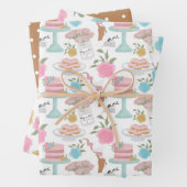 Happy Birthday Cake Roos Flower and Spotty Pattern Inpakpapier Vel (In situ)