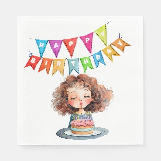 Happy Birthday Cake Servet (Voorkant)