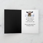 Happy Birthday Cake Sniffing Koe Fun Humor Kaart (Binnen)
