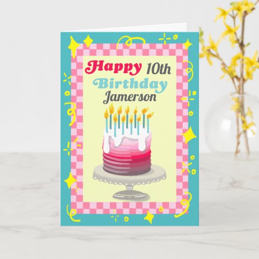 Happy Birthday Cake Stack van Fun Customize Kaart (Gele Bloem)