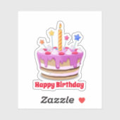 Happy Birthday cake Sticker (Vel)