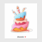 Happy Birthday cake Sticker (Vel)