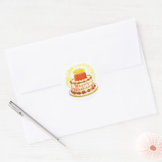  Happy Birthday Cake Stickers (Envelop)