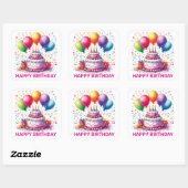 Happy Birthday Cake Vierkante Sticker (Vel)