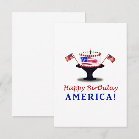 Happy Birthday Cake voor Amerika Informatiekaartje (Voorkant / Achterkant)