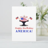 Happy Birthday Cake voor Amerika Informatiekaartje (Staand voorkant)