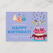 Happy Birthday CakeColorful Kaart, beste vriend Visitekaartje (Voorkant)