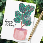 Happy Birthday Calathea Plant Waterverf Briefkaart<br><div class="desc">Bekijk dit kleurrijke waterverf calathea plant. U kunt de tekst behouden of verwijderen en uw eigen tekst toevoegen! Bezoek mijn winkel voor meer!</div>