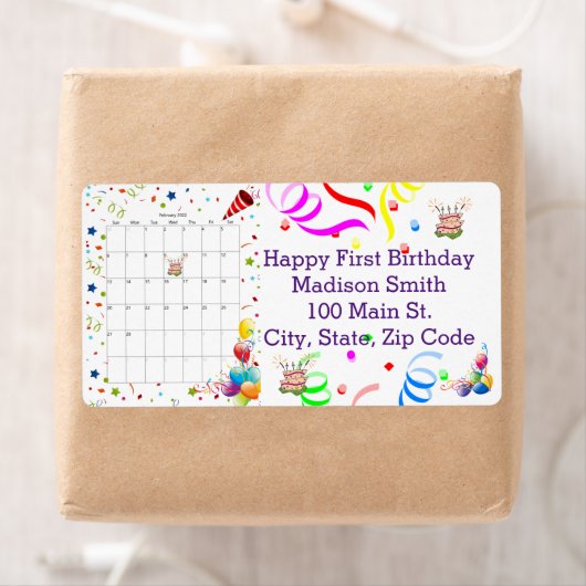 Happy Birthday Calendar Februari 2022Address Label (Insitu)