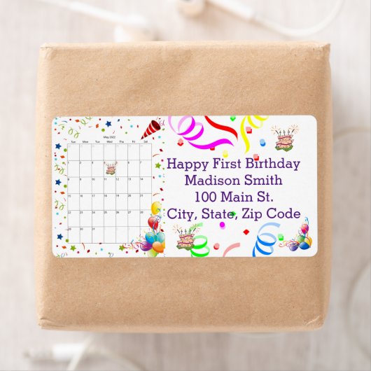 Happy Birthday Calendar May 2022 Address Label (Insitu)
