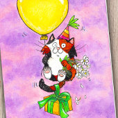 Happy Birthday Calico Cat Wenskaart Bedankkaart