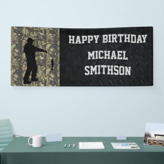 Happy Birthday Camo Vist Mannen Banner (Beurs)