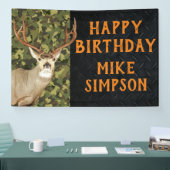 Happy Birthday Camouflage Deer Hunting Mannen Bann Spandoek (Beurs)
