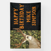 Happy Birthday Camouflage Deer Hunting Mannen Bann Spandoek (Verticaal)