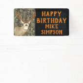 Happy Birthday Camouflage Deer Hunting Mannen Spandoek (Insitu)
