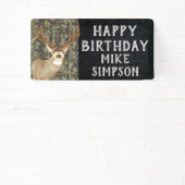 Happy Birthday Camouflage Deer Hunting Mannen Spandoek (Insitu)