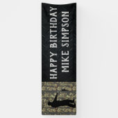 Happy Birthday Camouflage Vist Mannen Banner (Verticaal)