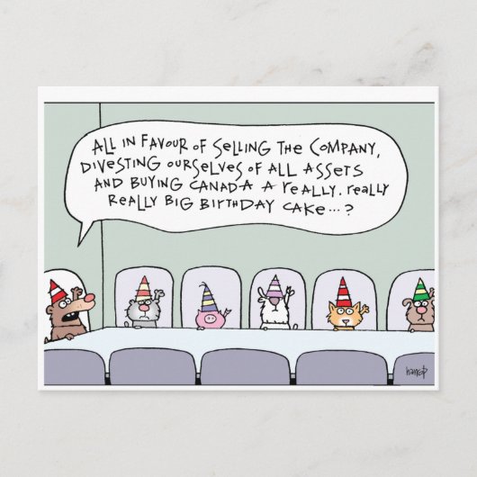 Happy Birthday Canada! beroemd gemaakt door Harrop Briefkaart (Voorkant)