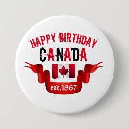 Happy Birthday Canada est. 1867- Ronde Button 7,6 Cm