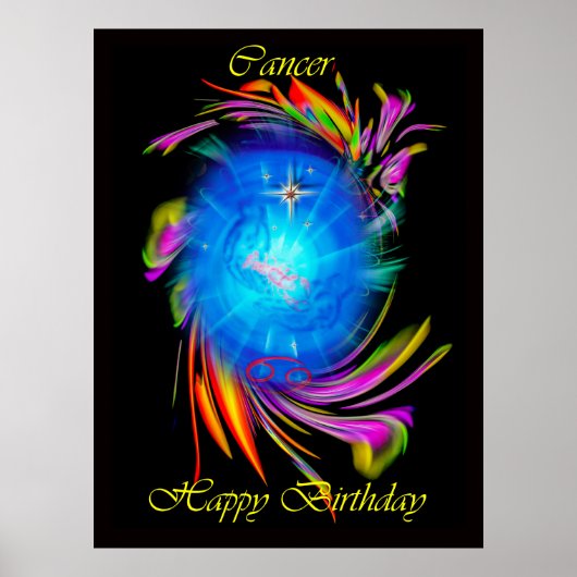 Happy Birthday Cancer - Krebs Poster (Voorkant)