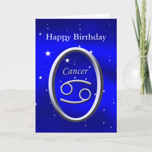Happy Birthday Cancer Wenskaart Kaart (Voorkant)