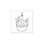 Happy Birthday Candle Cupcake 2 Rubberstempel (Afrduk)
