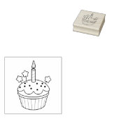Happy Birthday Candle Cupcake Colme Rubberstempel (Gestempeld)
