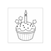 Happy Birthday Candle Cupcake Colme Rubberstempel (Afrduk)